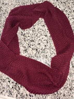 Burgundy Knit Infinity Scarf